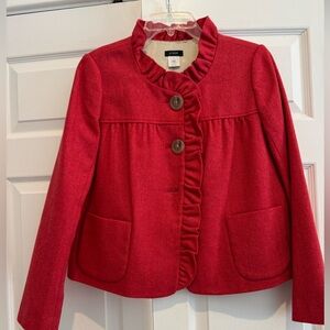 J Crew jacket. Red herringbone. Size 4.